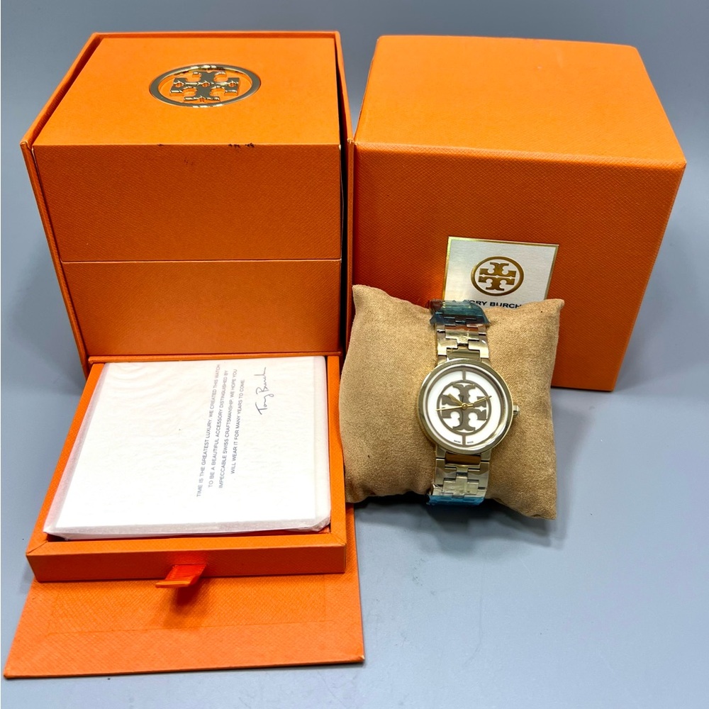 TORY BURCH Reva Ivory Dial Gold-tone Ladies Watch Item No. TRB4011